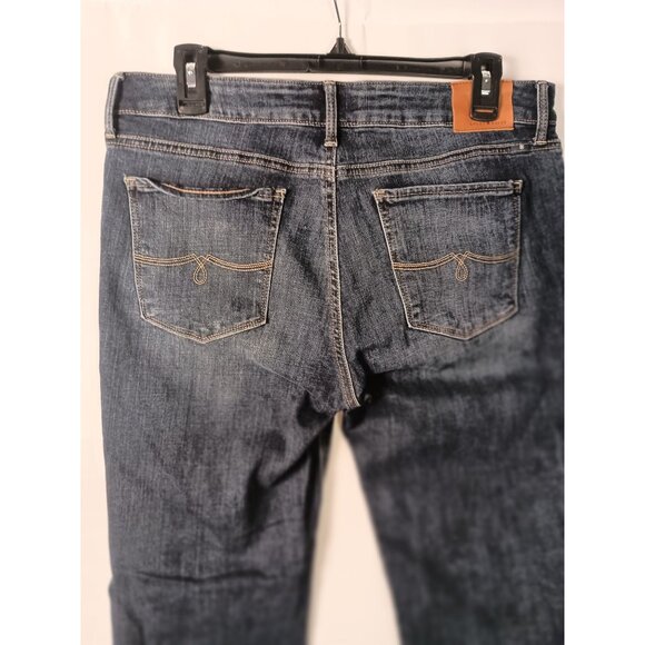 Lucky Brand Lolita Boot Cut Jeans 12/31 Blue Denim Raw Hem Great Condition - Picture 3 of 12